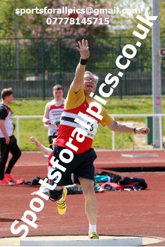 Shot putt, 2021 NECAA Middlesbrough Open Meting, Sunday, May 9th. Photo: David T. Hewitson/Sports for All Pics